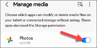 Enable "Google Photos."