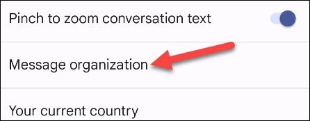 Go to "Message Organization."