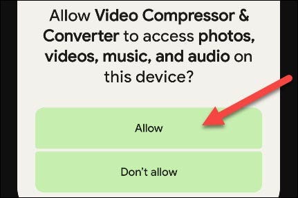 Tap "Allow" to grant permission.
