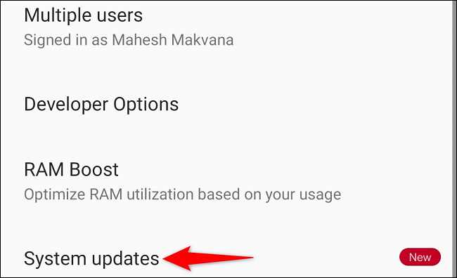 Choose "System Updates."