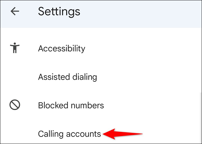 Choose "Calling Accounts."