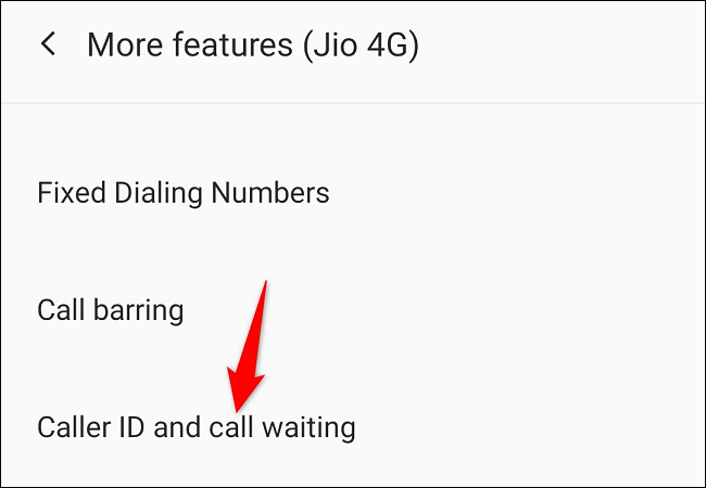 Tap "Caller ID and Call Waiting."