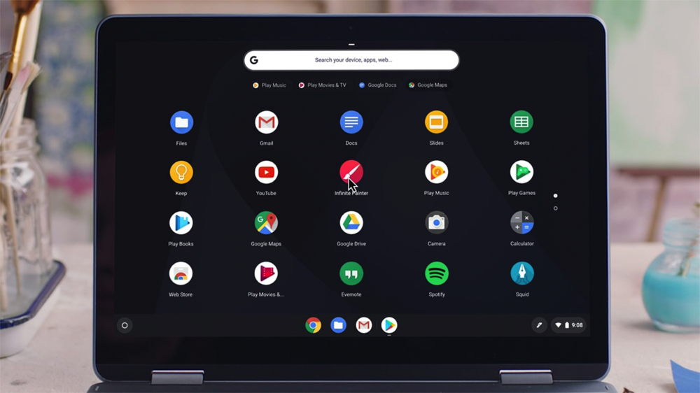 A laptop running Chrome OS