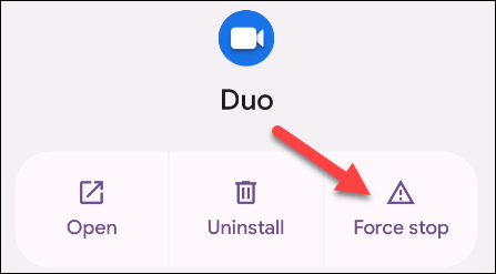 Tap "Force Stop."