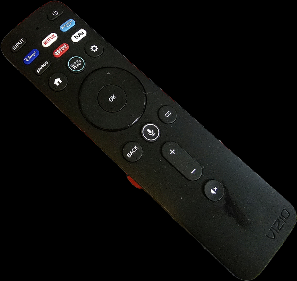 Clipped image of a TV remote from Galaxy S23 Ultra smartphone.