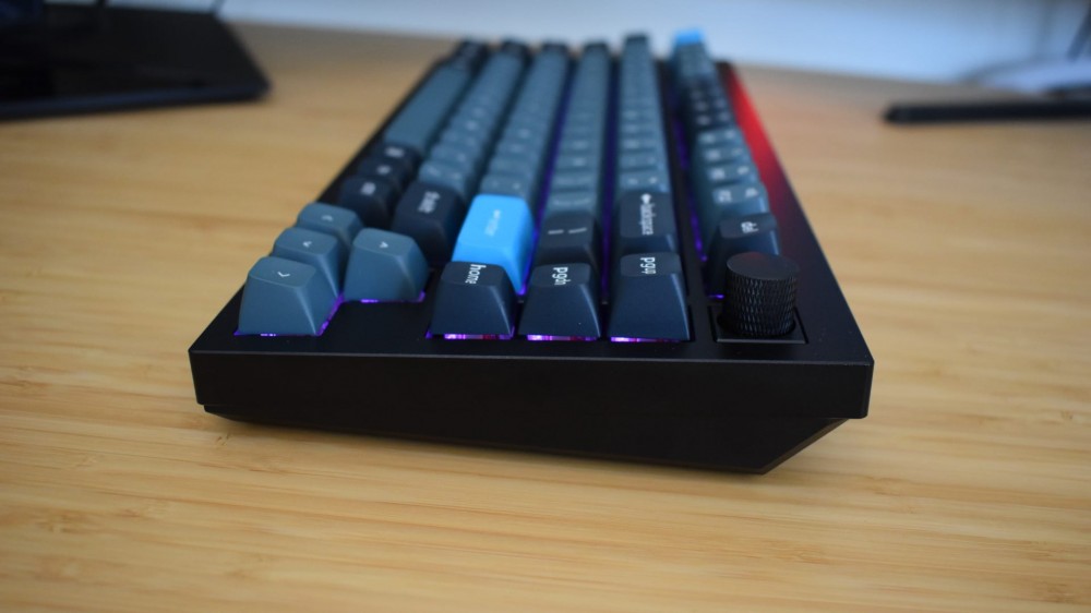 Side view of Keychron Q1 Pro keyboard on a desk