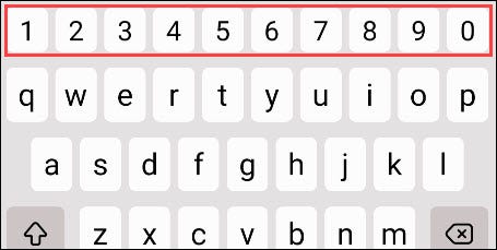 Samsung Keyboard number row.